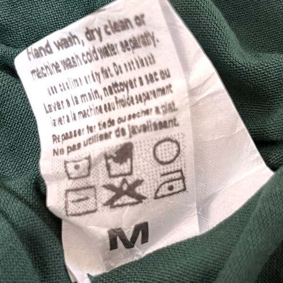 M Made in Italy Scoop Neck Tiered Sleeve Top Deep Green Women's Size Medium NWT - Picture 10 of 11